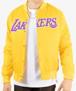 Los Angeles Lakers Yellow Letterman Varsity Jacket