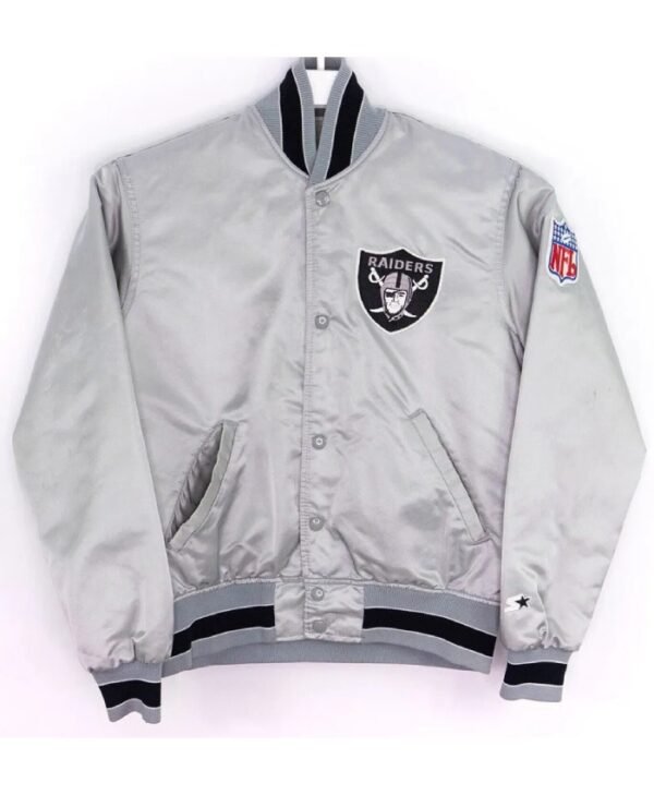80’s Las Vegas Raiders Silver Satin Jacket