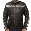 M52 Moto Distressed Vintage Black Leather Jacket