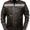 M52 Moto Distressed Vintage Black Leather Jacket