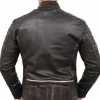 M52 Retro Cafe Racer Moto Distressed Vintage Biker Leather Jacket For Sale