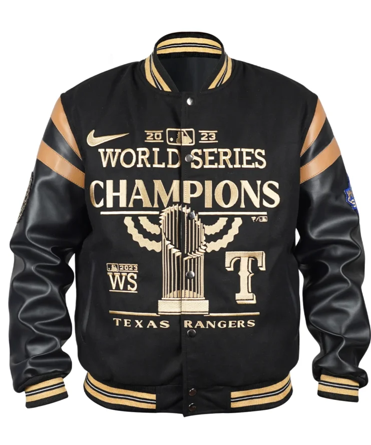 MLB Texas Rangers Champions Black Varsity Jacket