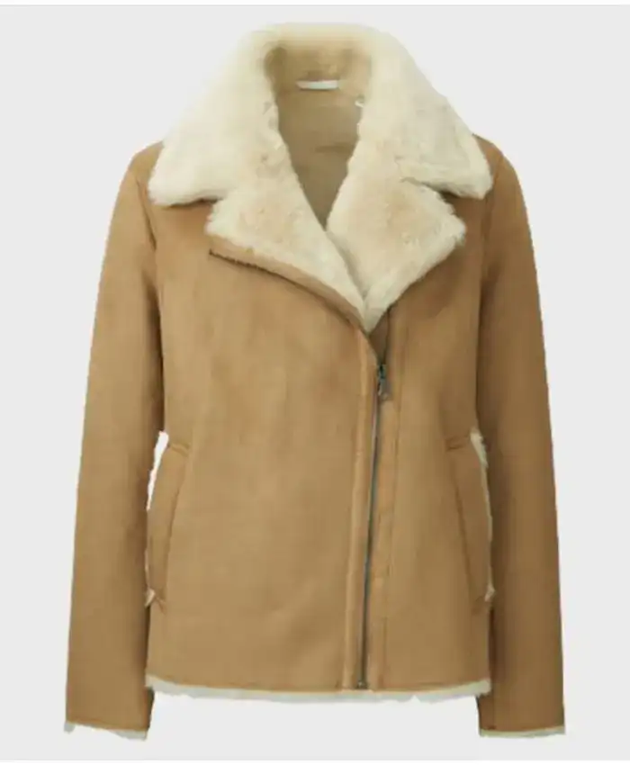 Meagan Shearling Brown Real Jacket