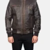 Men’s Bomber Brown Biker Jacket