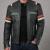 Mens Retro Cafe Racer Biker Jacket