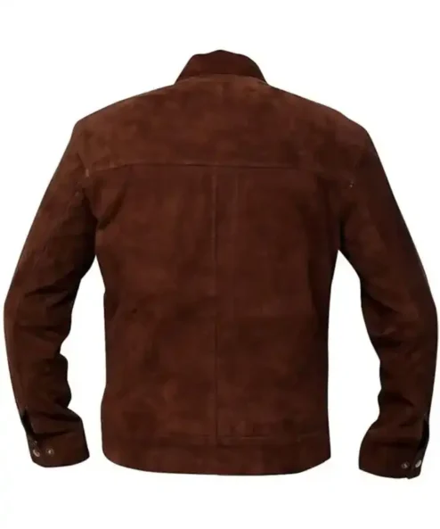 Men’s Slim-Fit Biker Coffee Brown Suede Leather Jacket