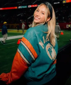 Miami Dolphins Alix Earle Leather Jacket