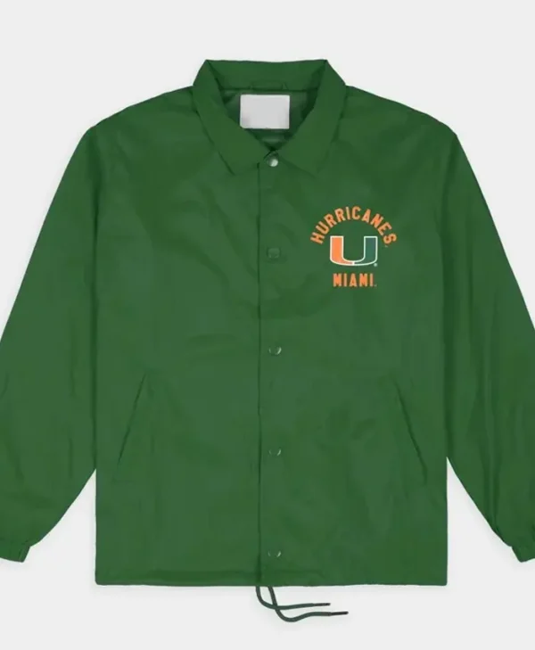 Miami Hurricanes Classic U Logo Coaches Green Jacket