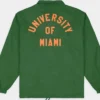 Miami Hurricanes Classic U Logo Coaches Green Jacket Back