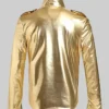 Michael Jackson Balmain Golden Leather Jacket Back