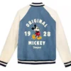Mickey Mouse Denim Varsity Jacket Back