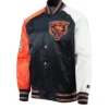 Mika Starter Chicago Bears Colorblock Satin Varsity Jacket