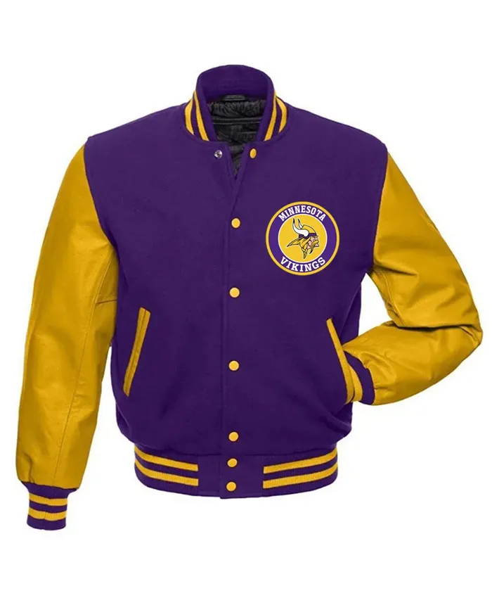 Minnesota Vikings Purple and Yellow Letterman Jacket