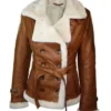 Molly Aviator Brown Leather Shearling Jacket