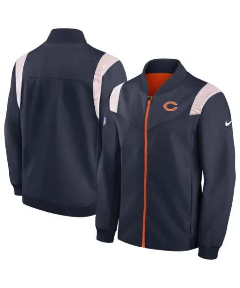 Monty Sports Chicago Bears Zip Black Bomber Jacket