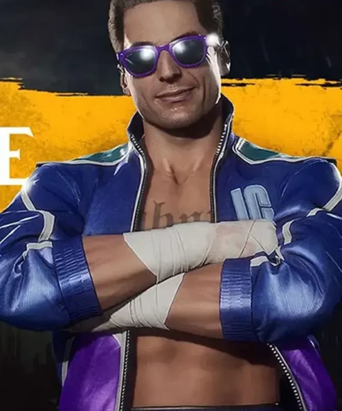 Mortal Kombat 11 Game Johnny Cage Blue Leather Jacket