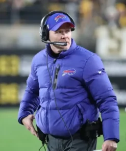 NFL Buffalo Bills Sean McDermott Blue Puffer Jacket