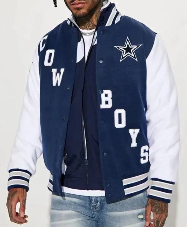 NFL Dallas Cowboys Team Blue Varsity Jacket