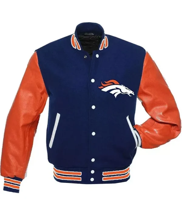NFL Denver Broncos Black Letterman Varsity Jacket