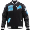 NFL Detroit Lions Black Wool Varsity Jacket