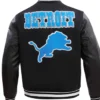 NFL Detroit Lions Black Wool Varsity Jacket Back