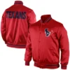 NFL Houston Texans Red Satin Varsity Jacket