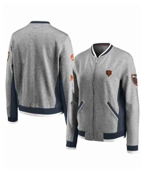 Neale Chicago Bears Grey Bomber Jacket