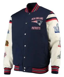 New England Patriots G-III Sports by Carl Banks Blue Varsity Jacket