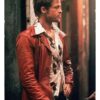 Brad Pitt Leather Jacket - Red