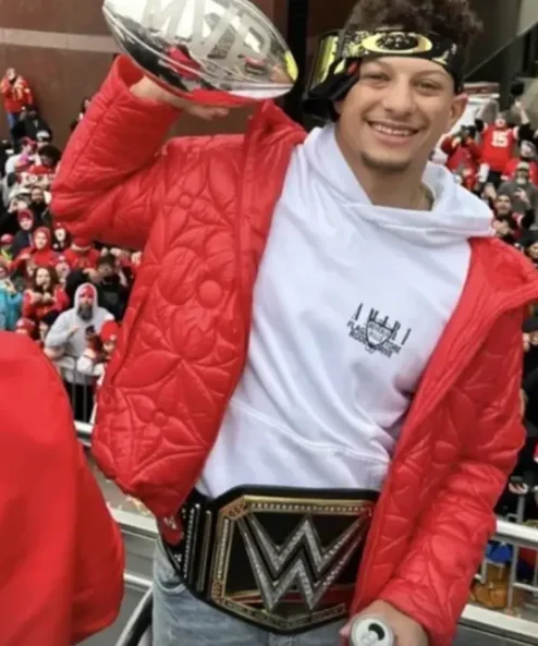 Patrick Mahomes Super Bowl Red Quilted Jacket