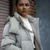 Power Book II Ghost S03 Effie Grey Puffer Hooded Jacket