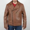 Rami Malek The Amateur 2025 Brown Leather Jacket