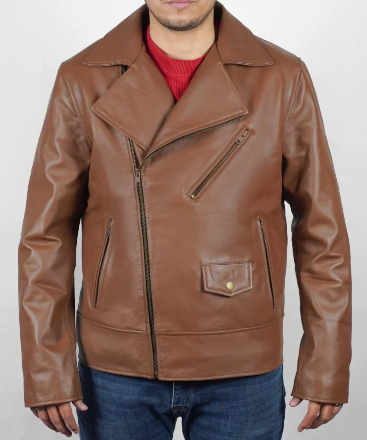 Rami Malek The Amateur 2025 Brown Leather Jacket