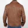 Rami Malek The Amateur 2025 Charles Heller Brown Leather Jacket