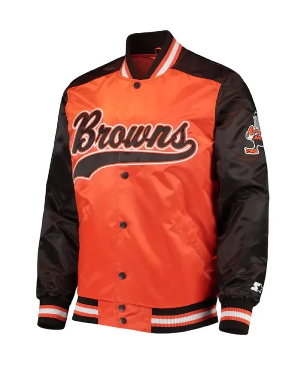 Robbie Cleveland Browns Satin Varsity Jacket