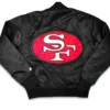 San Francisco 49ers 90s Black Satin Varsity Jacket Back