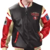 San Francisco 49ers Black Varsity Zip Leather Jacket