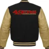 San Francisco 49ers Black and Gold Varsity Jacket Back