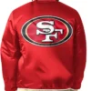 San Francisco 49ers Closer Scarlet and Gold Satin Jacket Back