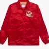 San Francisco 49ers Coach Red Satin Jacket