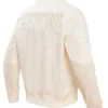 San Francisco 49ers Cream Satin Varsity Jacket Back