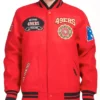 San Francisco 49ers Crest Emblem Red Wool Jacket