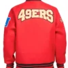 San Francisco 49ers Crest Emblem Red Wool Jacket Back