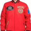 San Francisco 49ers Crest Emblem Red Wool Varsity Jacket