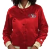 San Francisco 49ers Full Count Red Satin Varsity Jacket