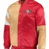 San Francisco 49ers George Kittle 85 Red and Gold Satin Jacket