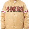 San Francisco 49ers Gold Striped Satin Varsity Jacket