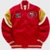San Francisco 49ers Heavyweight Red Satin Varsity Jacket