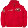San Francisco 49ers Historic L-2B Red Hooded Bomber Jacket