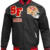 San Francisco 49ers Mashup Rib Black Satin Varsity Jacket